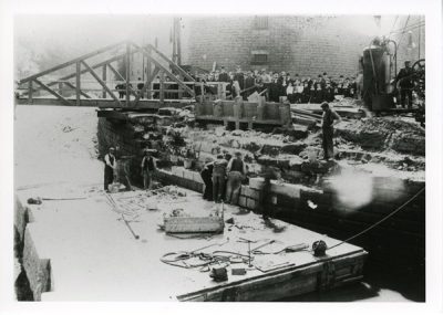 Workmen Building canal wall