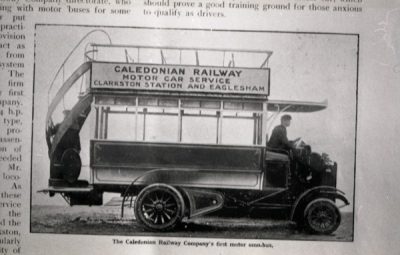 Double decker Caledonian Railways Motor Omnibus