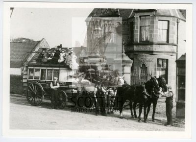 Horse drawn omnibus with four at hand
